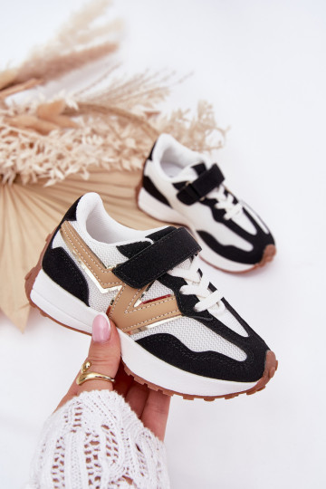  modeļa apavi Bērnu apavi ar lipīgām aizdarēm Baltas-Melns Tezzu