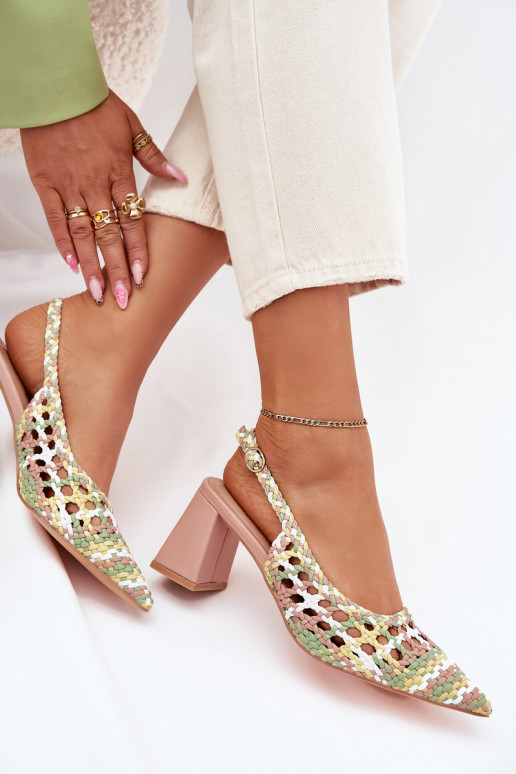 sandales  ar papēdi Rozā krāsas Ebina sandales  ar papēdi Rozā krāsas Ebina