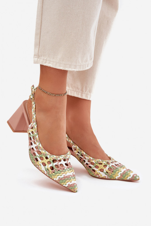 sandales  ar papēdi Rozā krāsas Ebina sandales  ar papēdi Rozā krāsas Ebina