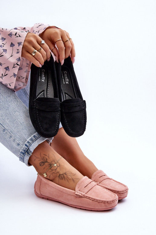 Eleganti zamšādas lauferi Gaiši sārtas krāsas Lenvie