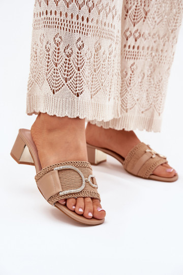  Čības ar papēdi  Detalem smilšu krāsas Julinemi 2