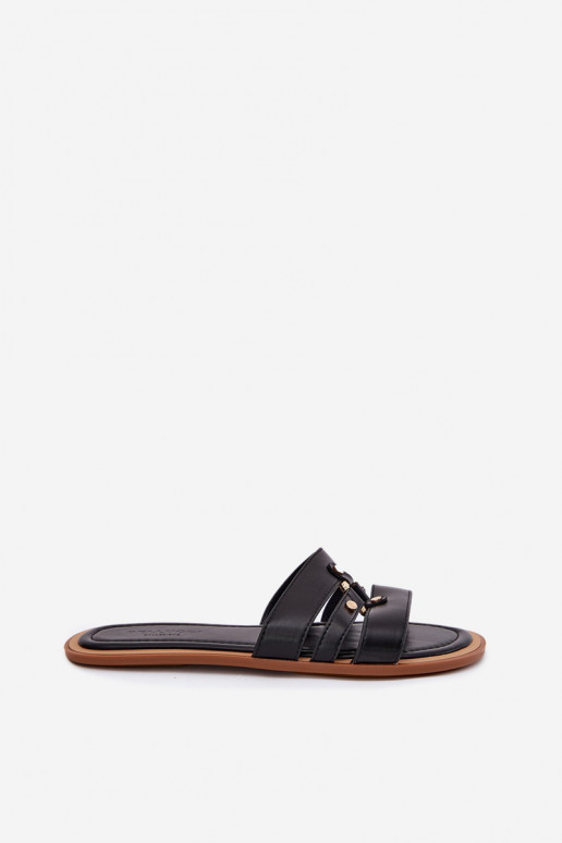 zempapēžu sieviešu čības Ze Zelta krāsasm Detalem Melns Noroti