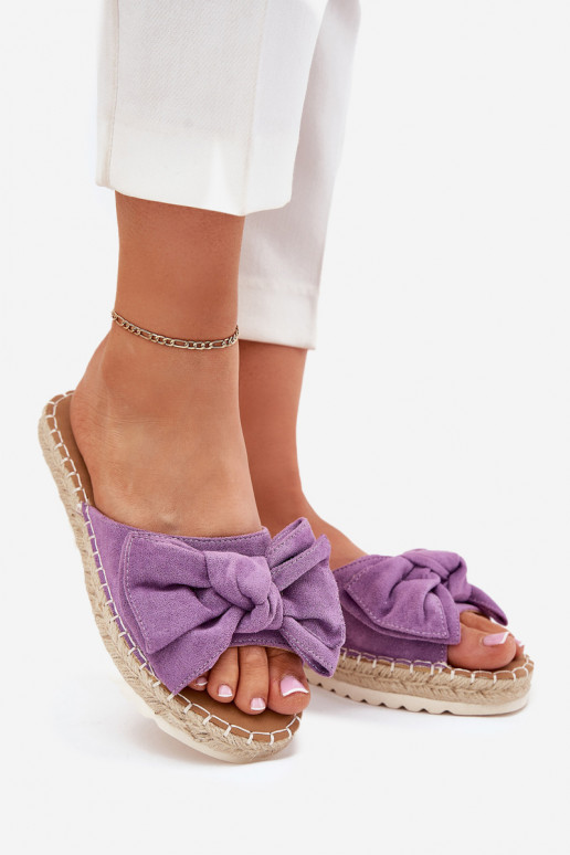 sieviešu čības ar platformu  I Kokardką Violeta krāsa Alpireda