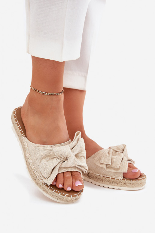 sieviešu čības ar platformu  I Kokardką smilšu krāsas Alpireda