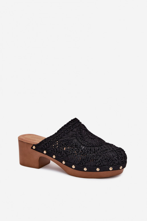 Szydełkowe sieviešu čības ar papēdi Melns Senevia