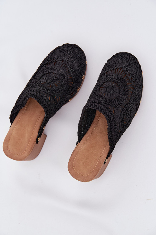 Szydełkowe sieviešu čības ar papēdi Melns Senevia