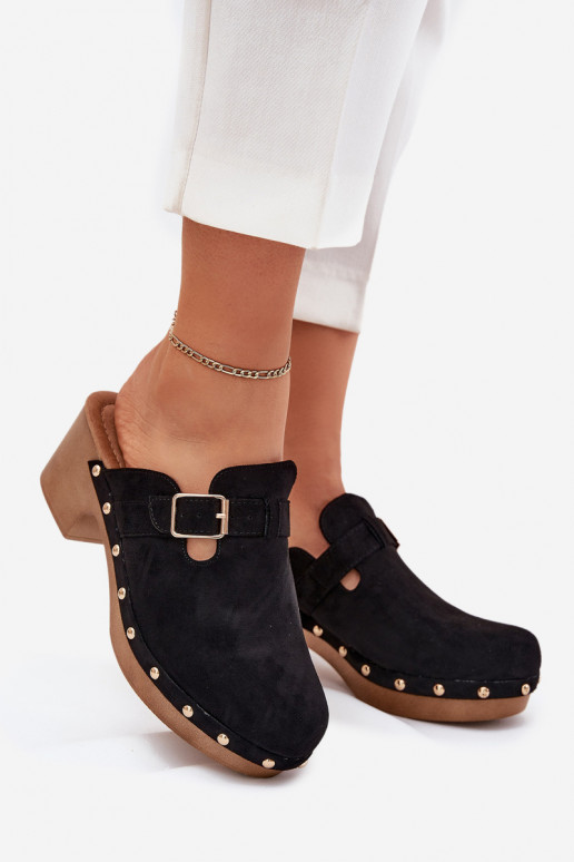 Čības   ar papēdi ar sprādzēm Melns Veldexina Čības   ar papēdi ar sprādzēm Melns Veldexina