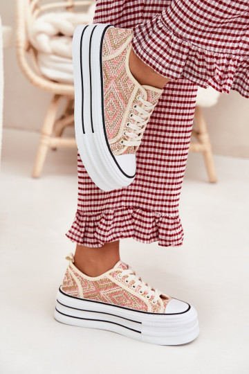 sieviešu puszābaki ar platformu Rozā krāsas Melina 2