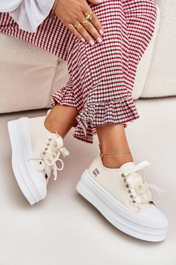 sieviešu puszābaki ar platformu  m smilšu krāsas Tivora