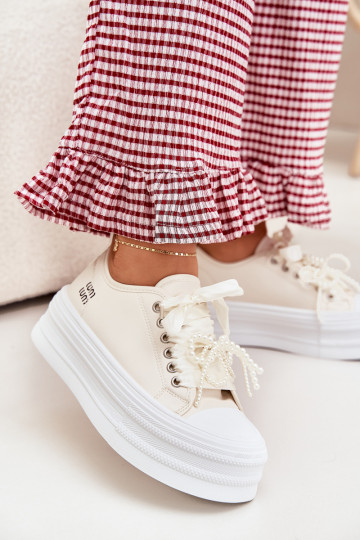 sieviešu puszābaki ar platformu  m smilšu krāsas Tivora 2