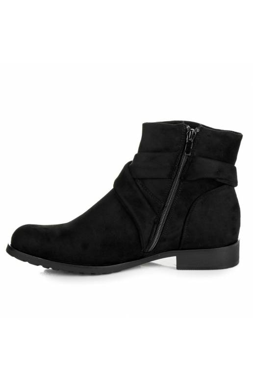 Mākslīgās zamšas melni zābaki IDEAL SHOES ES8508B