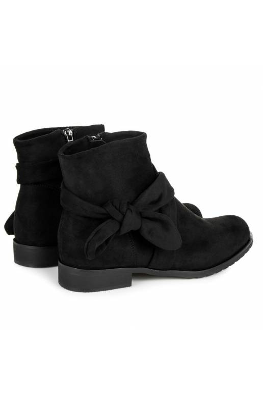 Mākslīgās zamšas melni zābaki IDEAL...