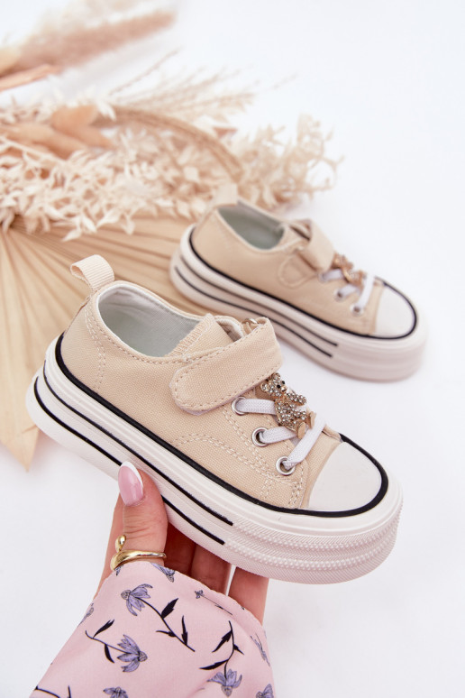 Bērnu brīvā laika apavi Ze Złotą Przypinką  smilšu krāsas Solena