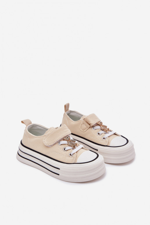 Bērnu brīvā laika apavi Ze Złotą Przypinką  smilšu krāsas Solena
