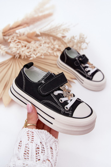 Bērnu brīvā laika apavi Ze Złotą Przypinką  Melns Solena