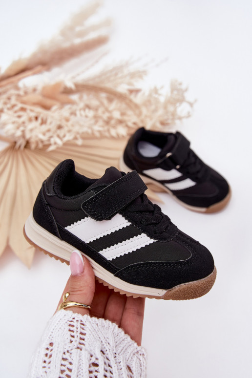 Bērnu kedu modeļu apavi sporta apavi ar lipīgām aizdarēm Melns Viona Bērnu kedu modeļu apavi sporta apavi ar lipīgām aizdarēm Melns Viona