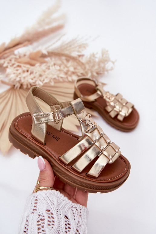 Bērnu sandales  Detalem Zelta krāsas Serina