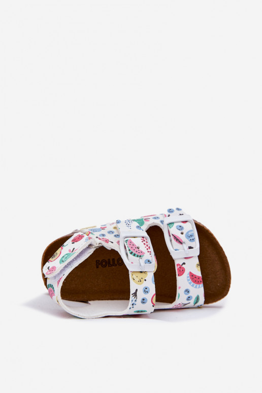 Bērnu sandales  ar sprādzēm Owoce baltas krāsas Thessa