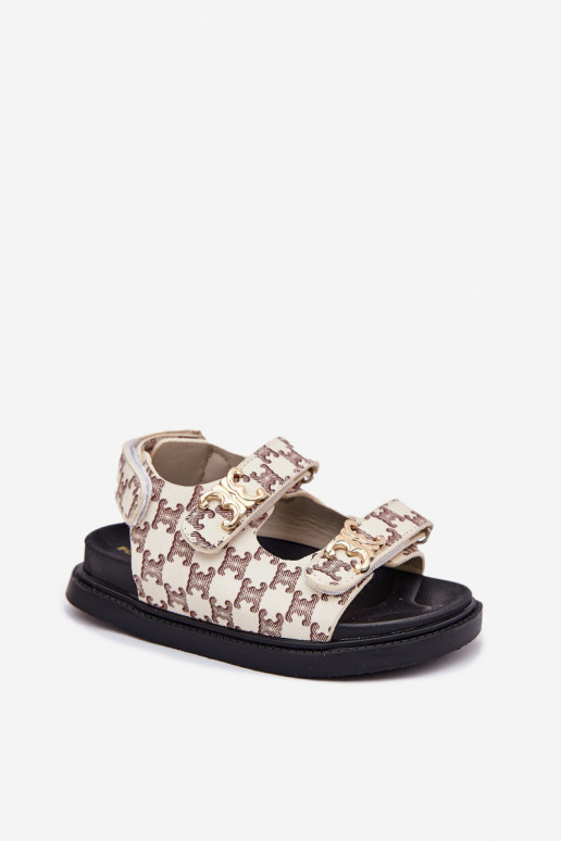 Bērnu sandales ar lipīgām aizdarēm Ze Zelta krāsasmi Detalami smilšu krāsas Cavina Bērnu sandales ar lipīgām aizdarēm Ze Zelta krāsasmi Detalami smilšu krāsas Cavina