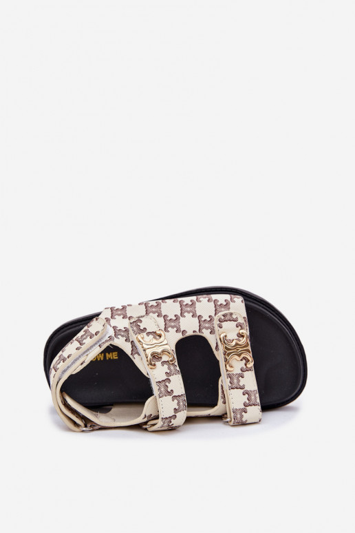 Bērnu sandales ar lipīgām aizdarēm Ze Zelta krāsasmi Detalami smilšu krāsas Cavina Bērnu sandales ar lipīgām aizdarēm Ze Zelta krāsasmi Detalami smilšu krāsas Cavina