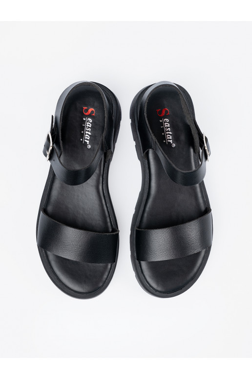 sandales  Melnas krāsas ar platformu sandales  Melnas krāsas ar platformu