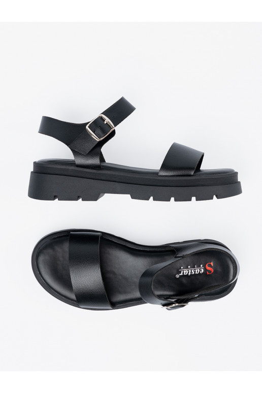 sandales  Melnas krāsas ar platformu sandales  Melnas krāsas ar platformu