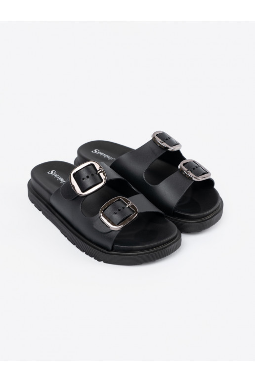 Čības Melnas krāsas ze mi klamrami