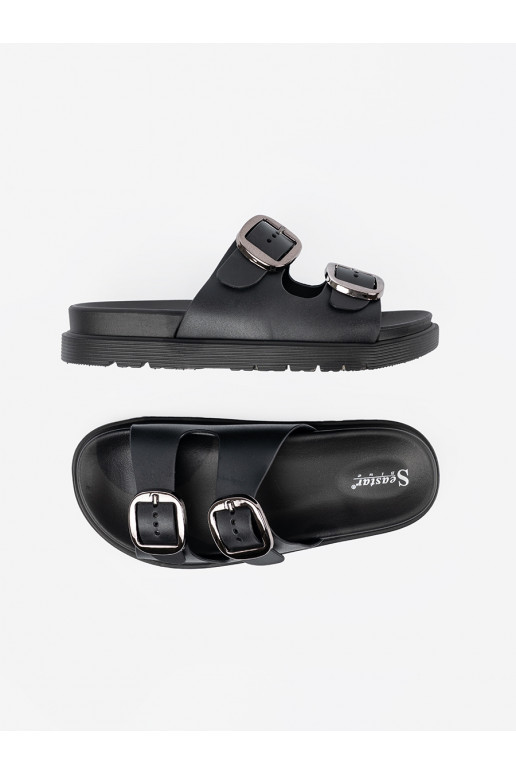 Čības Melnas krāsas ze mi klamrami