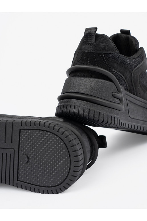 Stilīgasrnas brīvā laika apavi z koronką Melnas krāsas