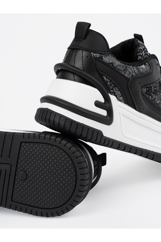 Stilīgasrnas brīvā laika apavi z koronką melns-balta krāsa