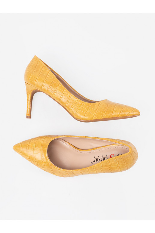 Žlut klasick lodičky na tenk m podpatku Žlut klasick lodičky na tenk m podpatku