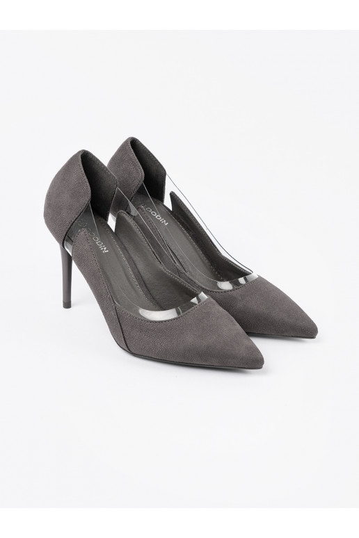 Pelēkas krāsas  puszābaki z przeźroczystymi wstawkami