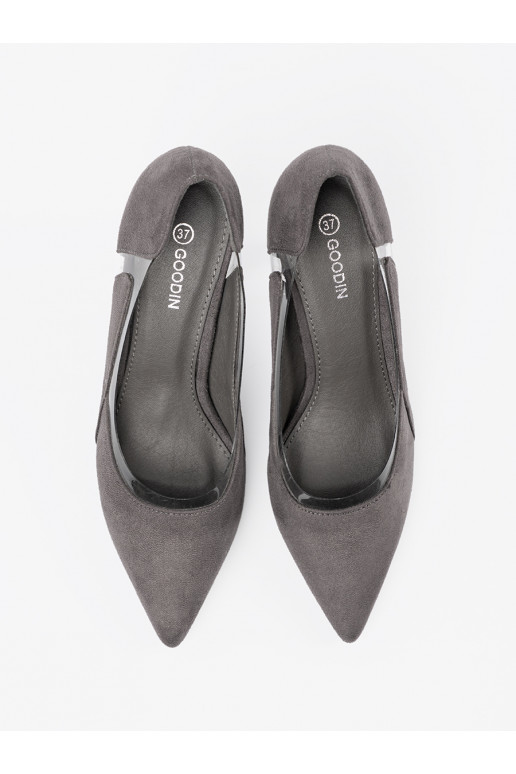 Pelēkas krāsas  puszābaki z przeźroczystymi wstawkami