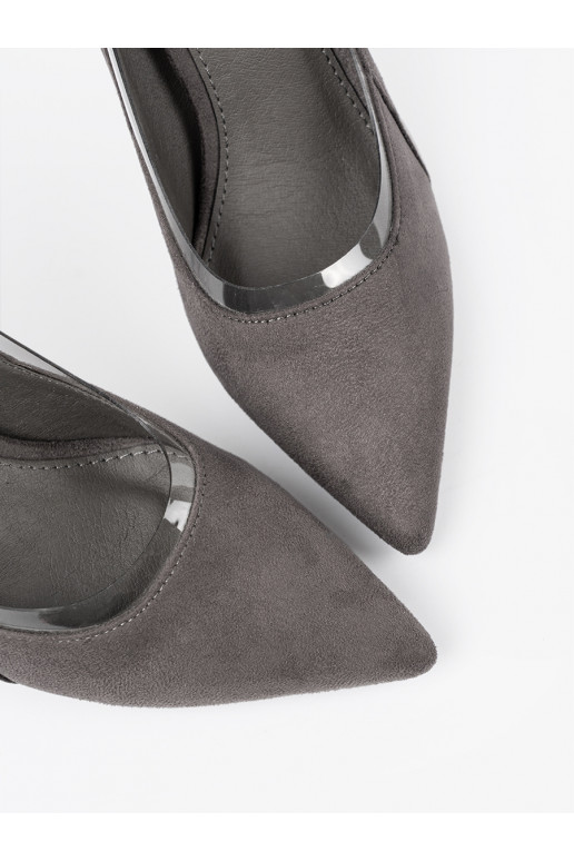 Pelēkas krāsas  puszābaki z przeźroczystymi wstawkami