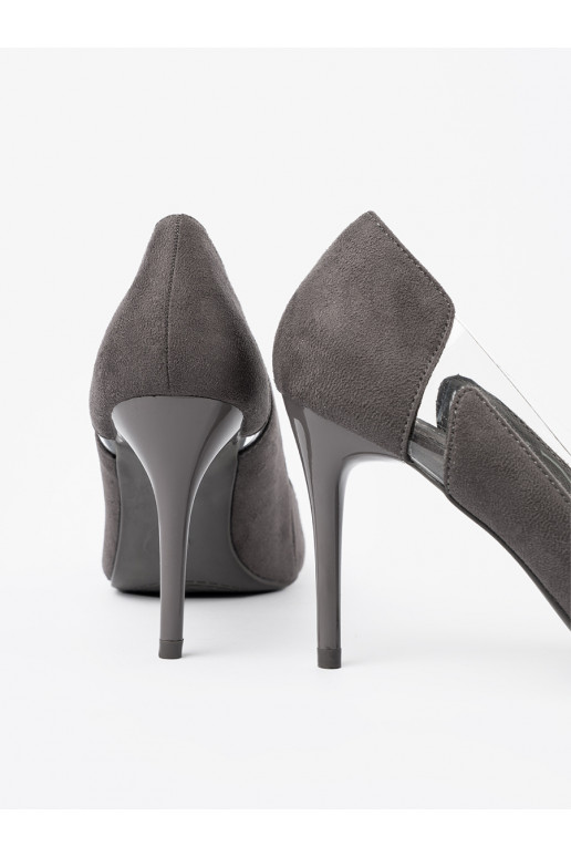 Pelēkas krāsas  puszābaki z przeźroczystymi wstawkami