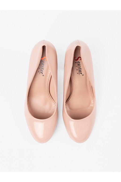 Ziloņkaula krāsas  puszābaki uz papēža