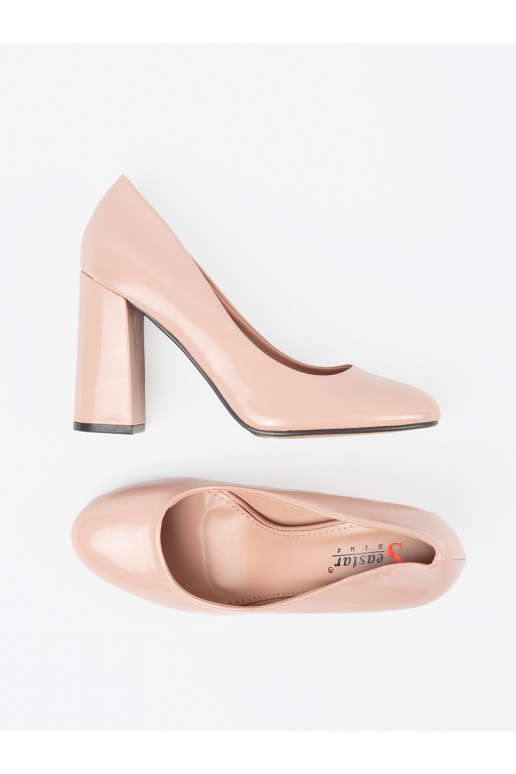 Ziloņkaula krāsas  puszābaki uz papēža