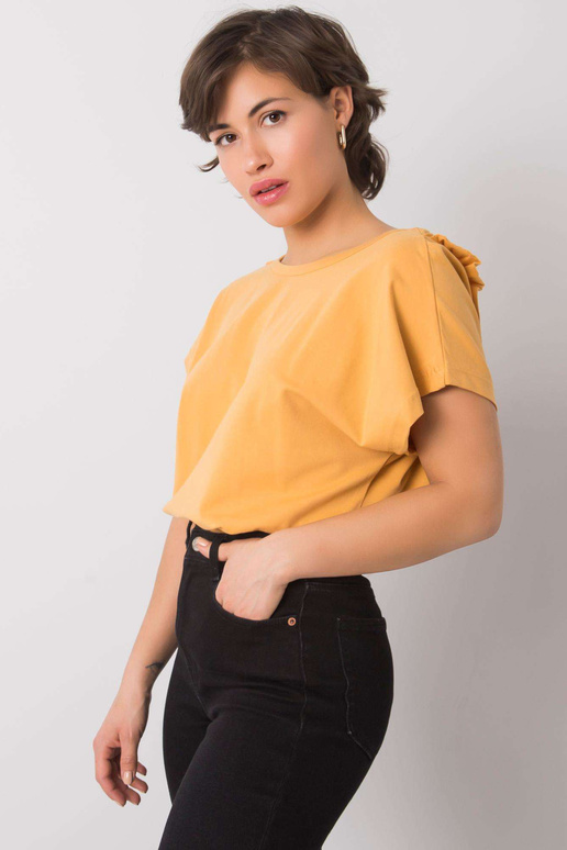 Tumši dzeltena blūze ar volāniem Leanne
