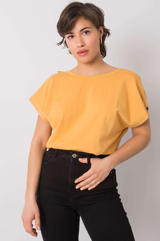 Tumši dzeltena blūze ar volāniem Leanne