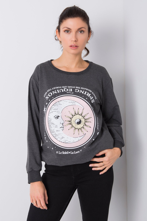 Tumši pelēks sporta krekls ar Trisha...