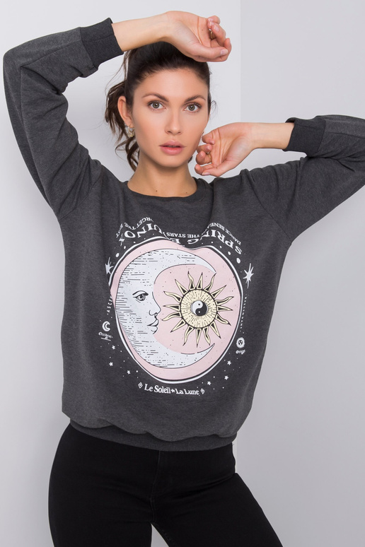 Tumši pelēks sporta krekls ar Trisha...