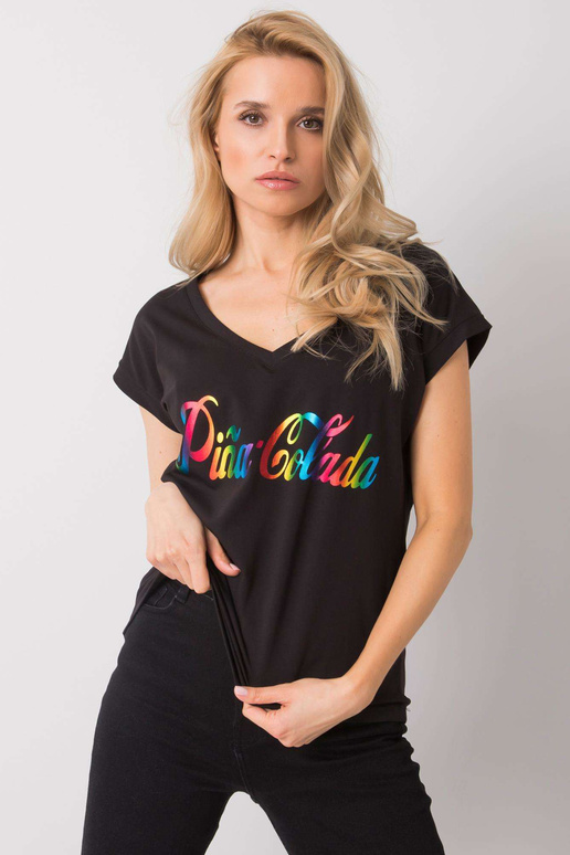 Melns T-krekls ar Hollis apdruku