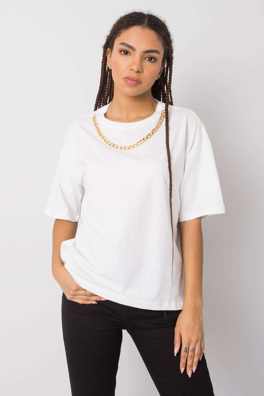 Balts kokvilnas t-krekls Donna RUE PARIS