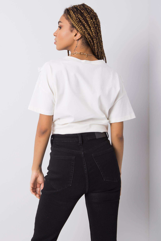 Balts T-krekls ar volāniem Mylene