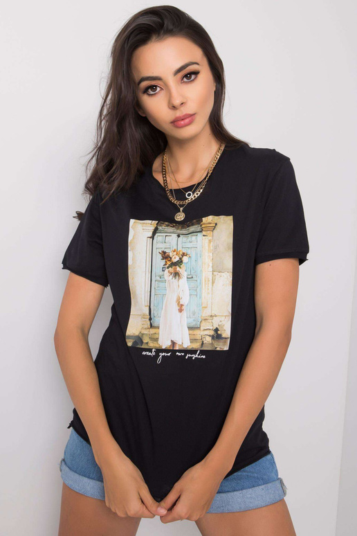 Melns T-krekls ar Benthe apdruku