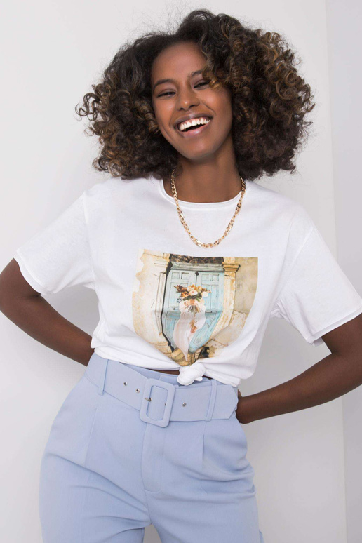 Balts T-krekls ar Benthe apdruku