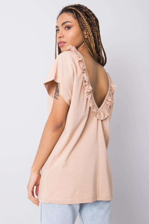 Bēša blūze ar volāniem Leanne