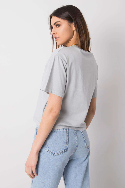 Pelēks T-krekls ar Piper RUE PARIS...