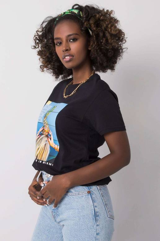 Lotta Cotton sieviešu melns T-krekls