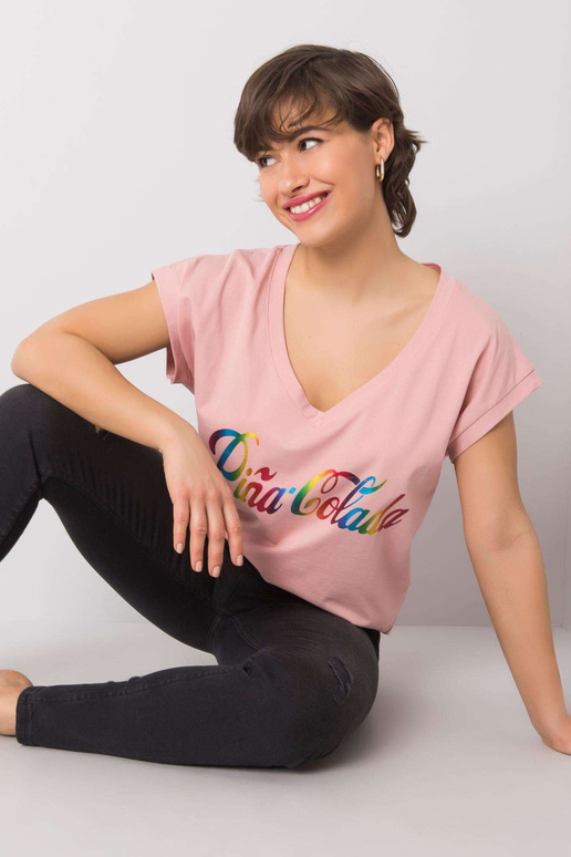 Netīri rozā T-krekls ar Hollis apdruku